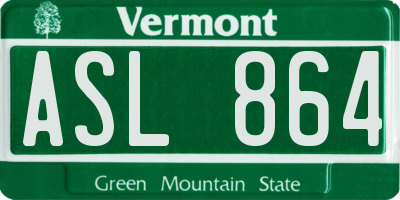 VT license plate ASL864