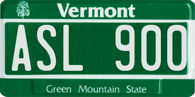VT license plate ASL900