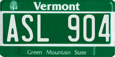 VT license plate ASL904
