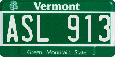 VT license plate ASL913