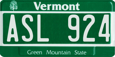 VT license plate ASL924