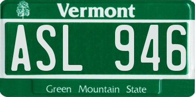 VT license plate ASL946