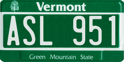 VT license plate ASL951