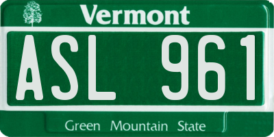 VT license plate ASL961