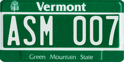 VT license plate ASM007