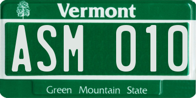 VT license plate ASM010