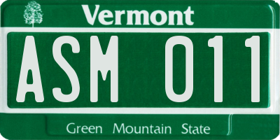 VT license plate ASM011