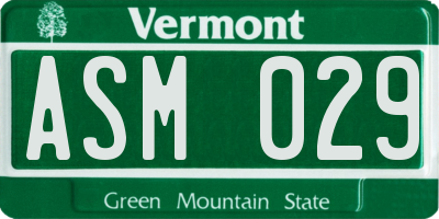 VT license plate ASM029