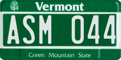 VT license plate ASM044