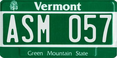 VT license plate ASM057