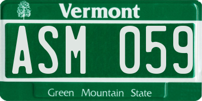 VT license plate ASM059