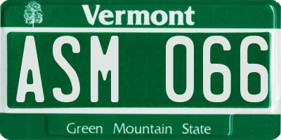 VT license plate ASM066