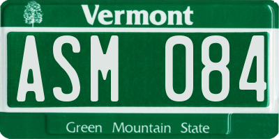 VT license plate ASM084