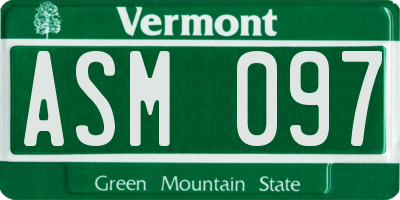 VT license plate ASM097