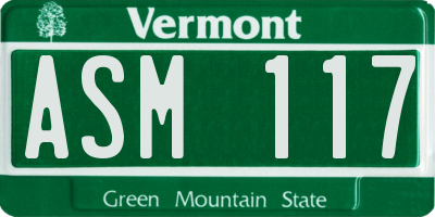 VT license plate ASM117