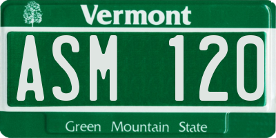 VT license plate ASM120