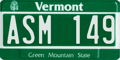 VT license plate ASM149