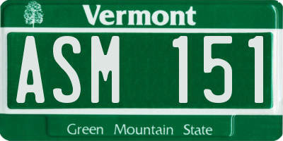 VT license plate ASM151