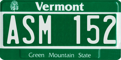 VT license plate ASM152