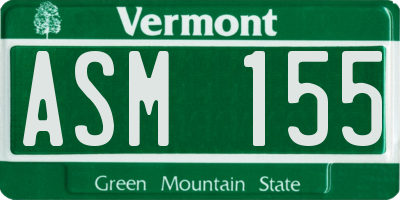 VT license plate ASM155