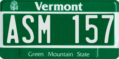 VT license plate ASM157