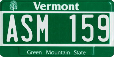 VT license plate ASM159
