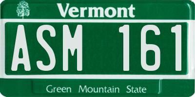 VT license plate ASM161