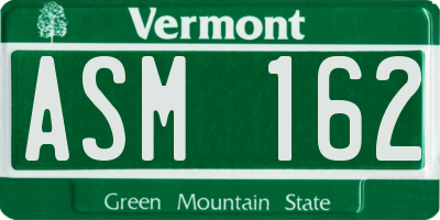 VT license plate ASM162