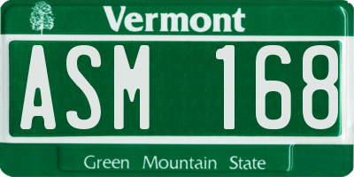 VT license plate ASM168