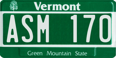 VT license plate ASM170