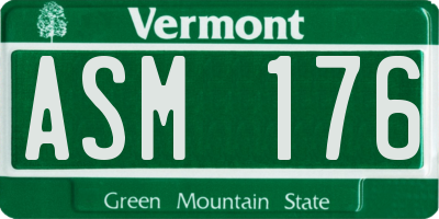 VT license plate ASM176