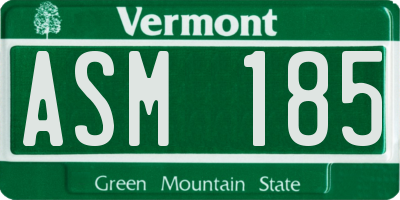 VT license plate ASM185