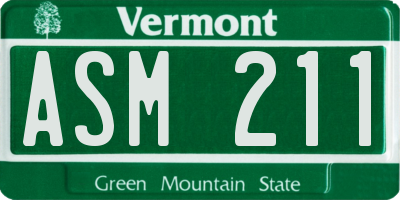 VT license plate ASM211