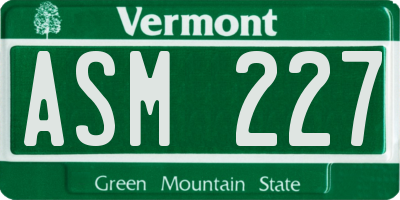 VT license plate ASM227
