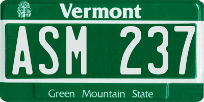 VT license plate ASM237