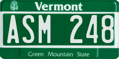 VT license plate ASM248