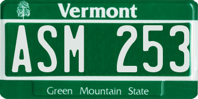 VT license plate ASM253