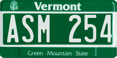 VT license plate ASM254