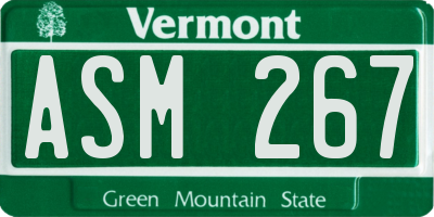 VT license plate ASM267