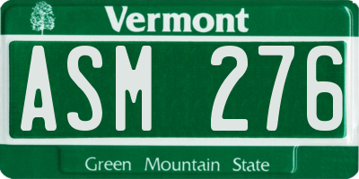 VT license plate ASM276