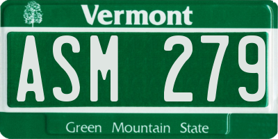 VT license plate ASM279