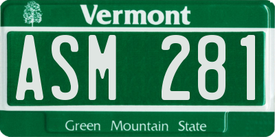 VT license plate ASM281