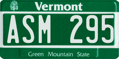 VT license plate ASM295