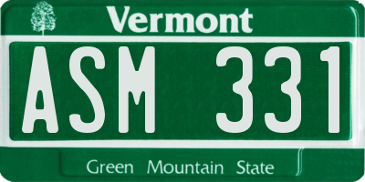 VT license plate ASM331