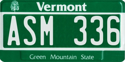 VT license plate ASM336