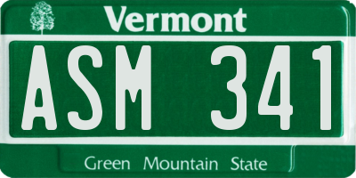 VT license plate ASM341