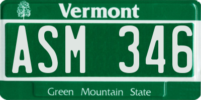VT license plate ASM346