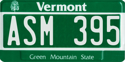 VT license plate ASM395