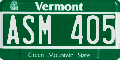 VT license plate ASM405