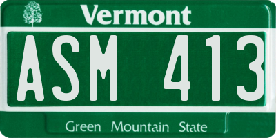 VT license plate ASM413